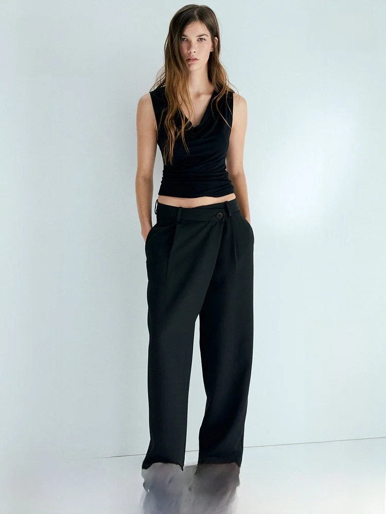 

Новые летние женские брюки H&M в стиле Wrap Style West 1322865, деловые повседневные брюки для женщин, модные и элегантные