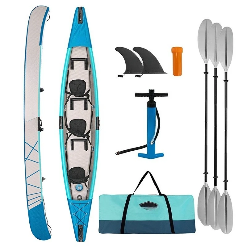 

Inflatable rubber rowing boat three-person brushed inflatable canoe fishing boat rowing boat