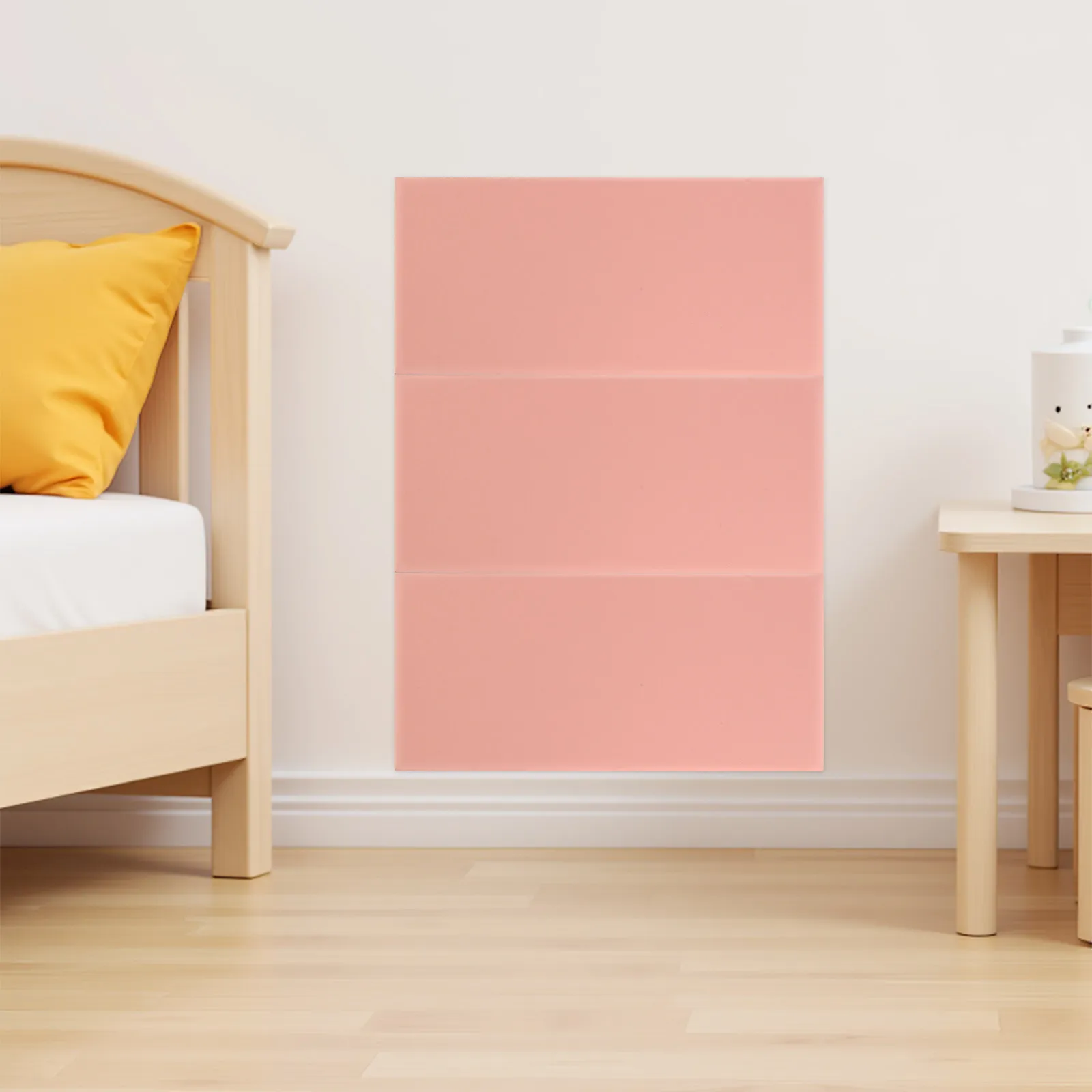 3Pcs Kids Anti-Collision Wall Panel Soft Padding Peel Stick Self-Adhesive 19.7x9.1in Waterproof Wall Cushion for Children