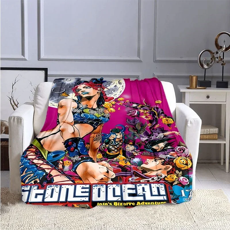 2026 3D Print Anime JoJo’s Bizarre Adventure Hotel Soft Blankets,Keep Warm Throw Blanket For Picnic Beds Sofa Home Bedroom Gift