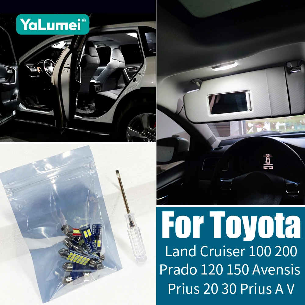 For Toyota Land Cruiser 100 200 LC200 Prado 120 150 FJ Cruiser Avensis T25 T27 Prius 20 30 Prius A V Car LED Lights Accessories