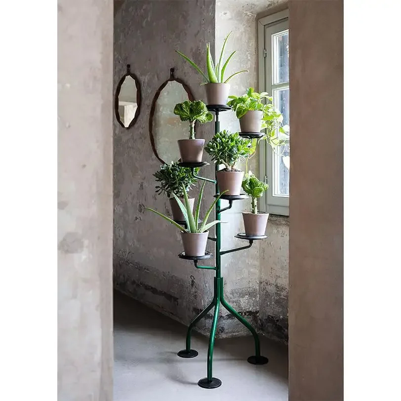 Simple stepped flower stand, living room balcony umbrella stand, succulent green dill stand, wrought iron umbrella hook stand