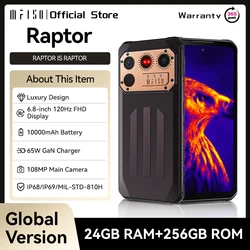 IIIF150 Raptor Rugged Machine 6.8'' FHD+120Hz Display 24GB+256GB 10000mAh 108MP UltraThin Rugged Celular Android 13