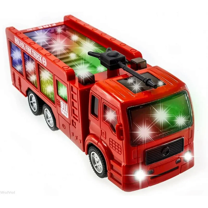 WolVolk Electric Firetruck - Unstoppable Adventure with Stunning 3D Lights and Sirens Fire Truck Toys for 3 Year Old Boys