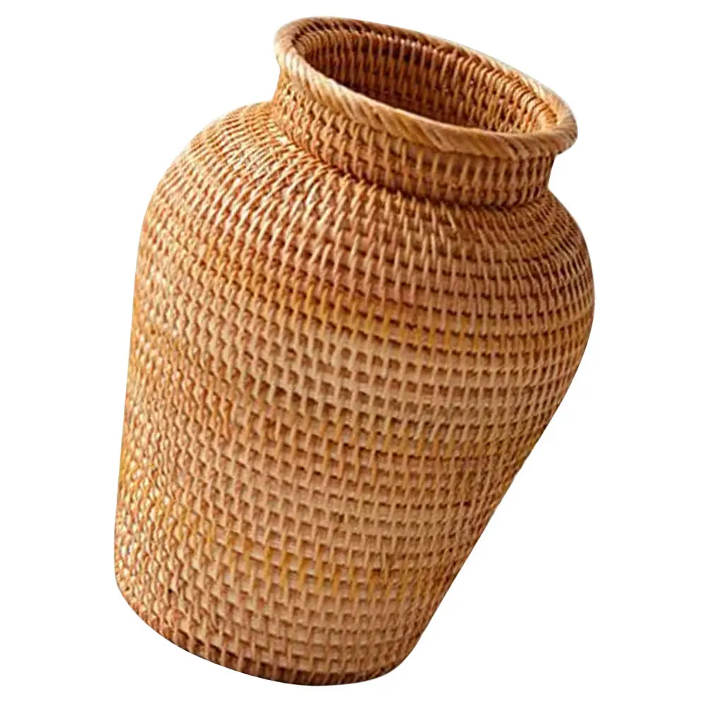 

Rattan Flower Vase Creative Handwoven Decorative Vase for Home Office Balcony Dried Flower Arrangement Container