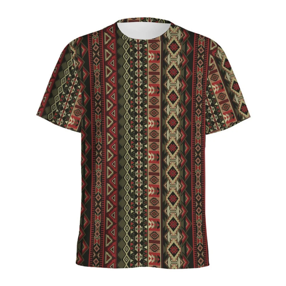 الرجعية الأفريقية القبلية الجرافيك تي شيرت الرجال الصيف الجولة الرقبة قصيرة الأكمام بلايز أفريقيا العرقية الطباعة تي شيرت رجل غير رسمي الملابس