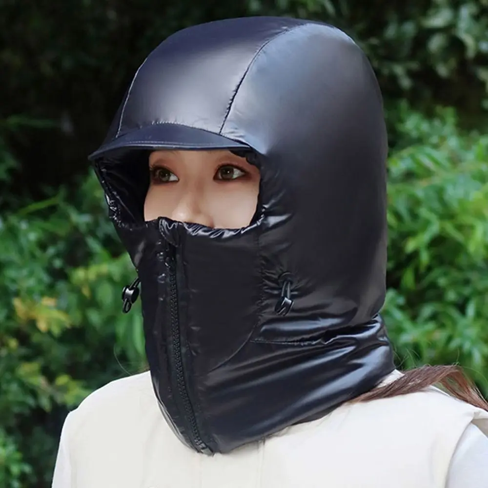 Outdoors Cycling Bomber Hat Warm Integrated Face Ear Ushanka Fur Hat Thick Windproof Neck Protection Mask for Men Women image 4