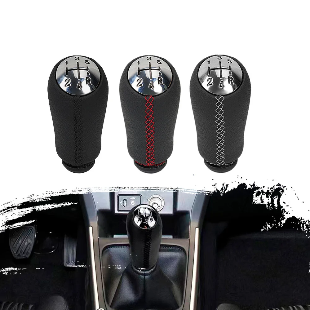 For Renault MK2 MK3 Universal Leather Wrapped 5Speed Manual Gear Shift Knob Replacement Car Interior Styling Upgrade Accessories