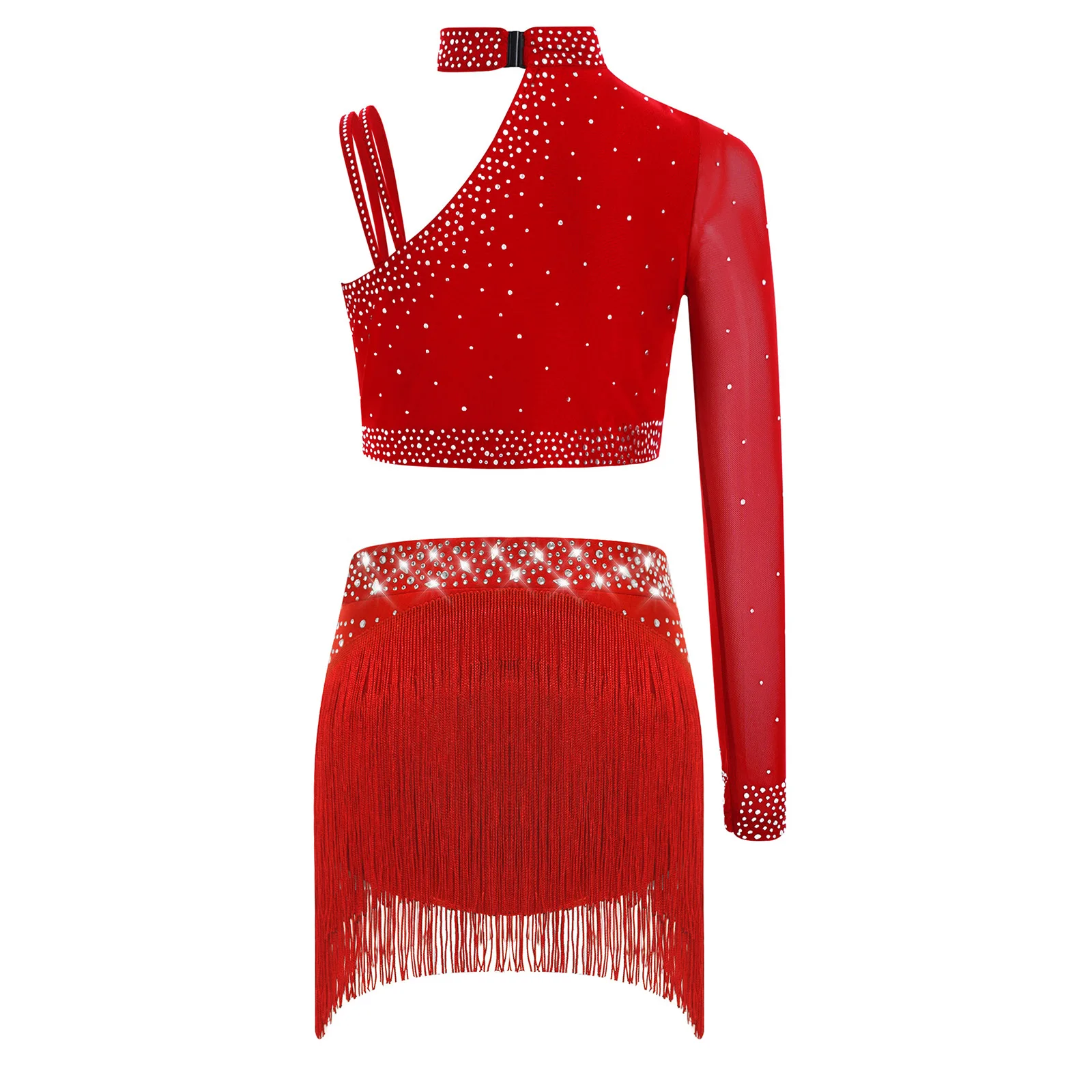 Set da balletto per bambina, spettacolo di danza, costume da ballerina, abiti sportivi, abbigliamento da danza moderna e contemporanea, taglio a spalla irregolare