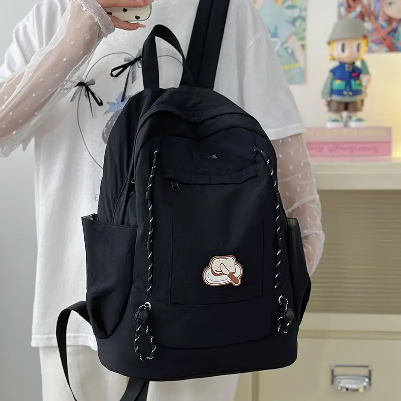 Japanse stijl schattige eenvoudige kleuraanpassing schooltas grote capaciteit rugzak reizen woon-werkverkeer opbergtas damestas