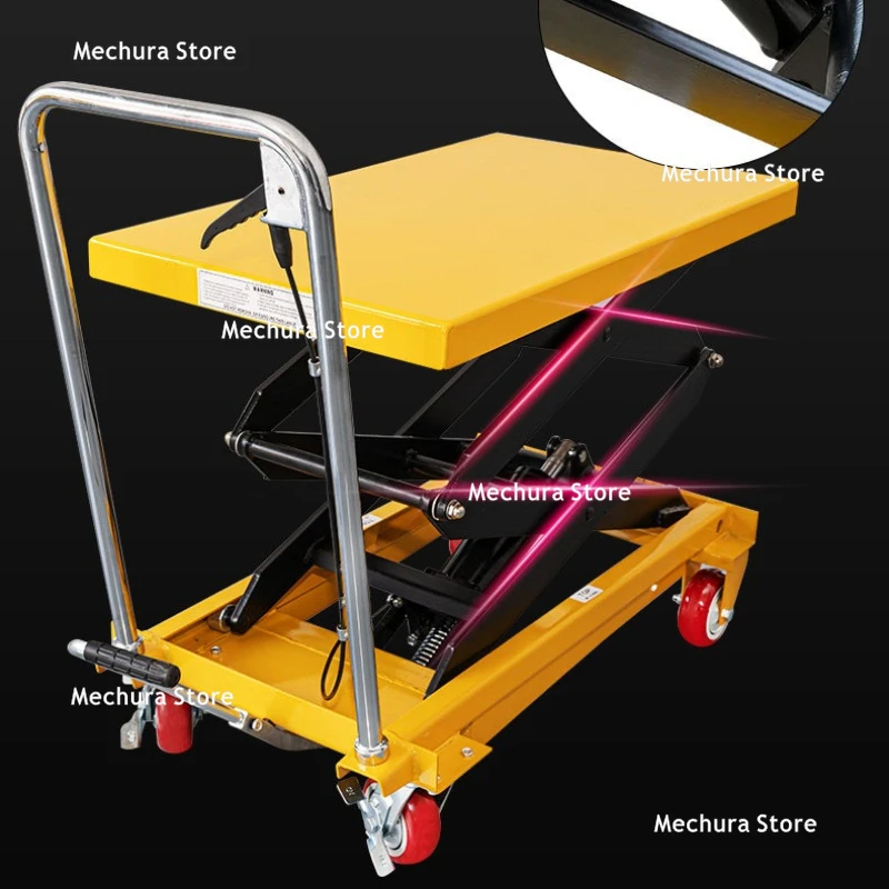 Portable Mobile Hydraulic Lift Table Cart - Compact Manual Scissor Lift Platform Trolley for Warehouse & Workshop JT60