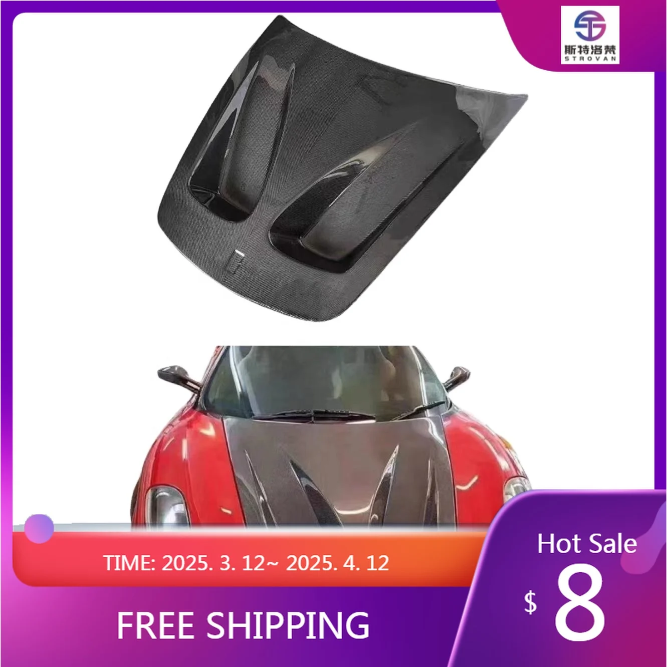 

Deren High QualityHigh Quality Carbon Fiber Engine Bonnet Hood for Ferrari F430 Bonnet Perfect Fitment