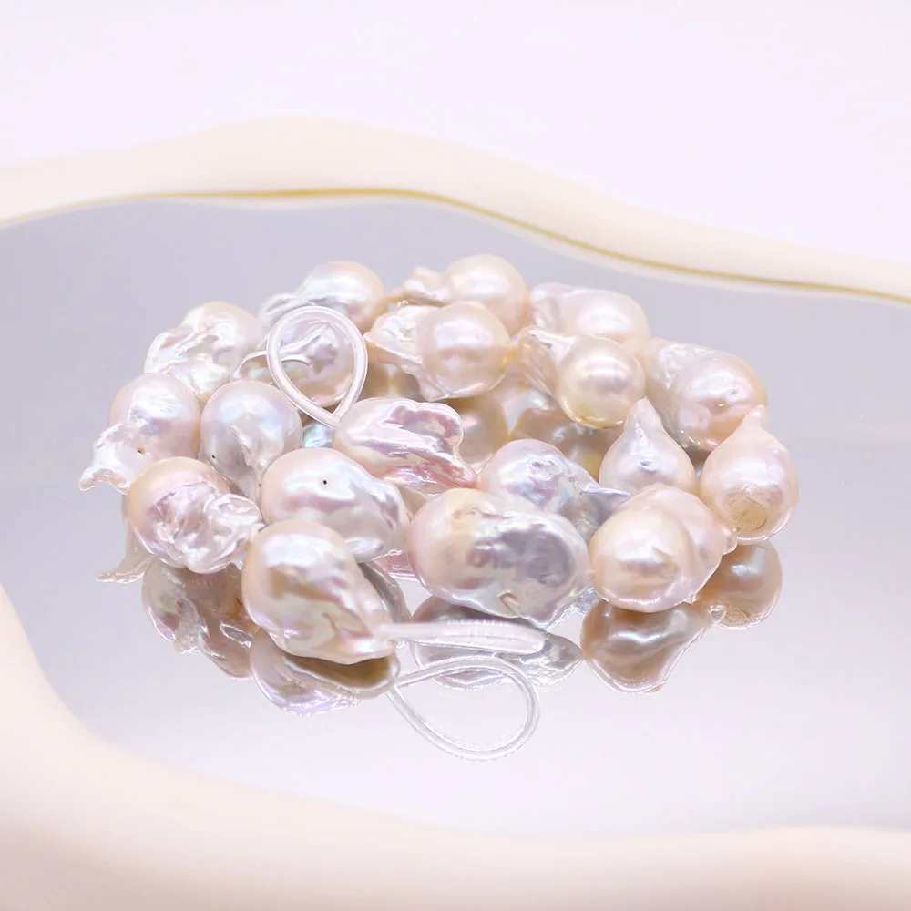 Fashion Bus Freshwater Baroque Loose White Tail Pearls Straight Holes Beads for DIY Jewelry Necklace and Bracelet Accessories
