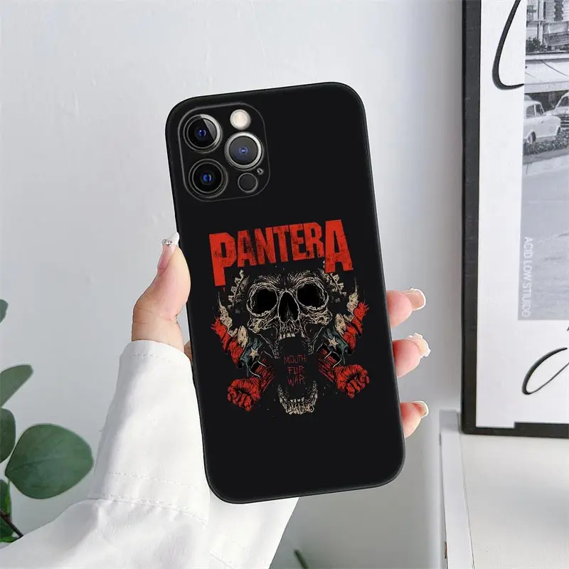 Dimebag Pantera Rock Band Darrell Phone Case for iPhone 11 15 Pro Max Case Coque 14 Plus 13 Pro 12 X XS XR 7 8 SE TPU Soft Cover