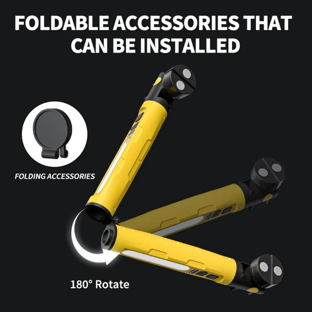 Bild 5: 3000 Lumen Tragbare Magnetische COB-Arbeitsleuchte Typ-C Wiederaufladbare Leistungsstarke LED-Taschenlampe mit Haken für Notfall-Autoreparatur