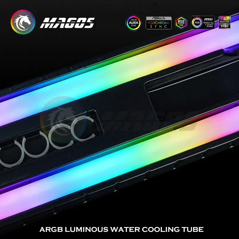 Universal CPU Watercooler Lighting Tube ARGB, 5V RGB Luminous Neon Silicone Pipe Cover 340MM MB SYNC