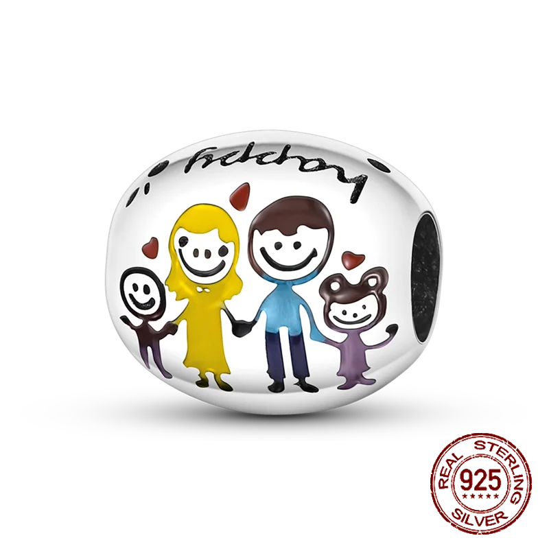 925 Sterling Silver family house love forever family beads pandent Charm Fit Original Pandora Bracelet DIY Bead Ms Jewelry Gift