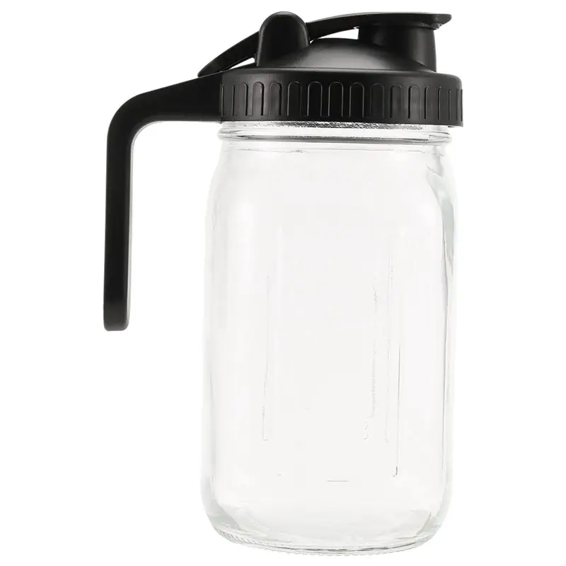 32Oz Mason Jar Pour Spout Lid -Glass Pitcher Graduated Mason Jar Seal For Juice,Milk,Coffee,Tea,Lemonade,Drink Top-Rated
