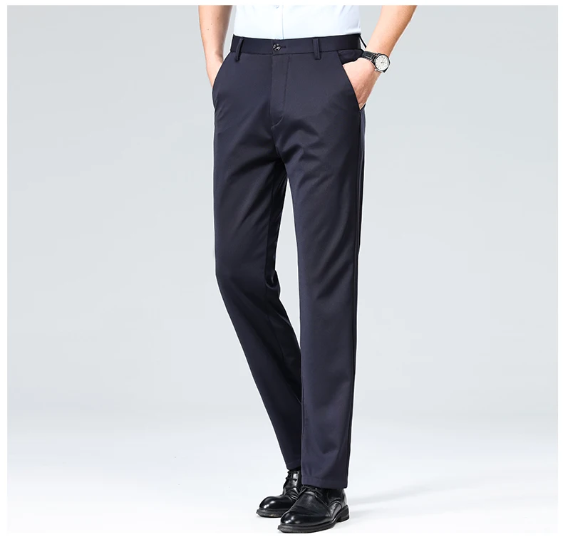 29-42 männer Sommer Dünne Mode Business Casual Anzug Hosen Lange Hosen männer Elastische Gerade Hülse Formale hosen Plus Größe – Detail 13