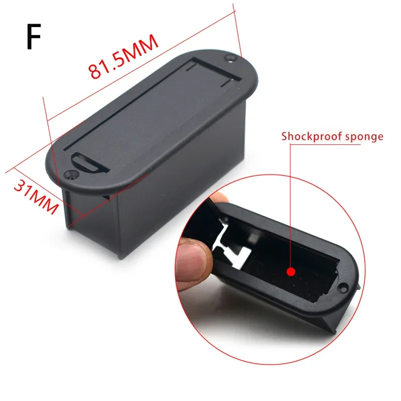 

1pcs Black ABS Platic 9V Battery Holder Case Box Cover For Guitar Bass Pickup Parts