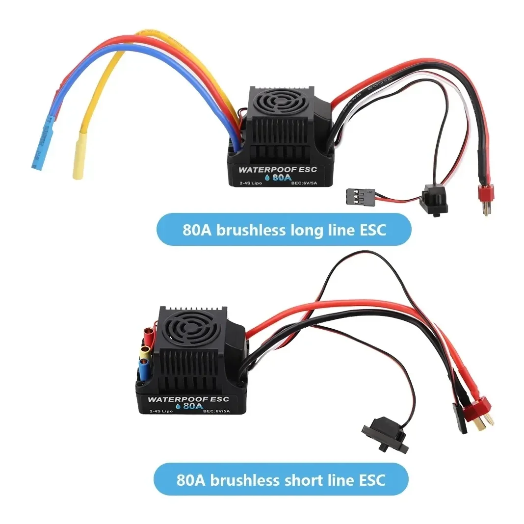 

High quality Waterproof brushless ESC 60A 80A S-60A S-80A Electric Speed Controller for 1:8 1:10 RC Car Crawler & Boat Part