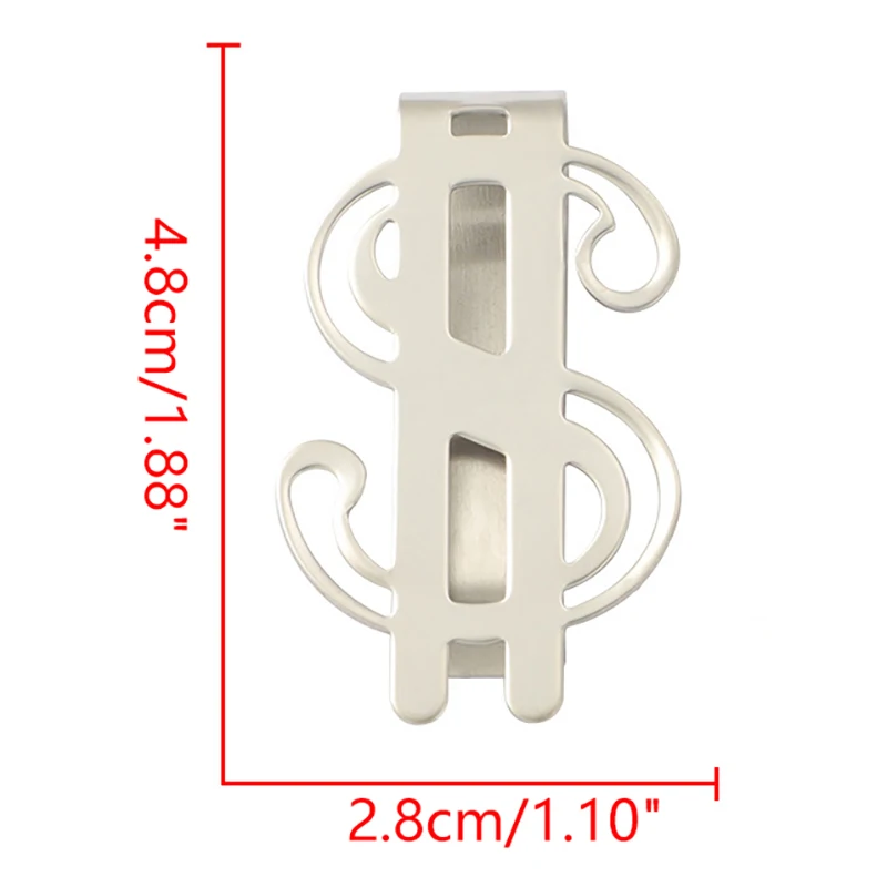 1PCS Slim Money Clip Stainless Steel Cash Bills Credit Clip New Dollar Design Fashion Coin Banknote Cash Clamp Holder