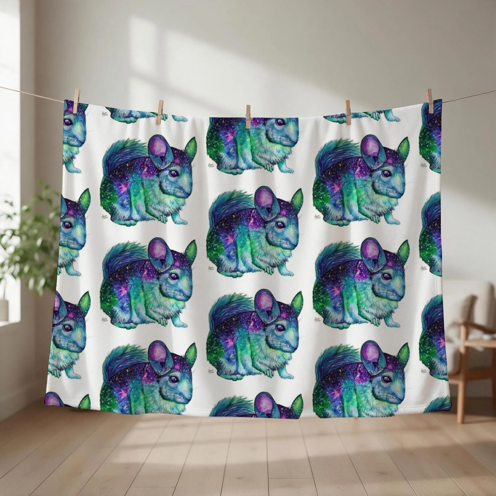 Galaxy Chinchilla Throw Blanket Hair Beach Cute Plaid for babies Blankets