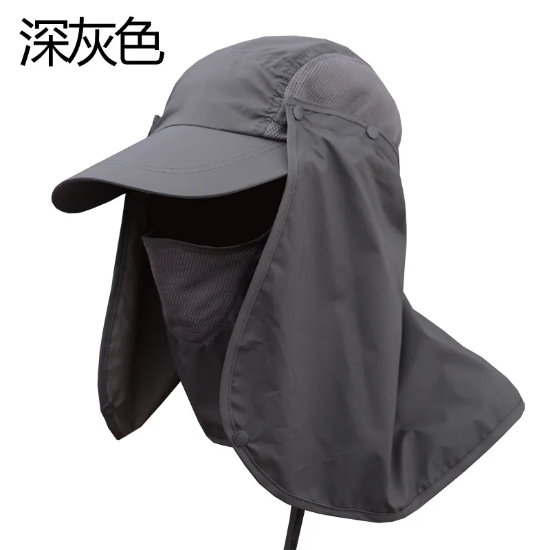 Outdoor Sun Shield Neck Face Mask, chapéu de malha Flap Floppy, Cap Visor, Sunbonnet