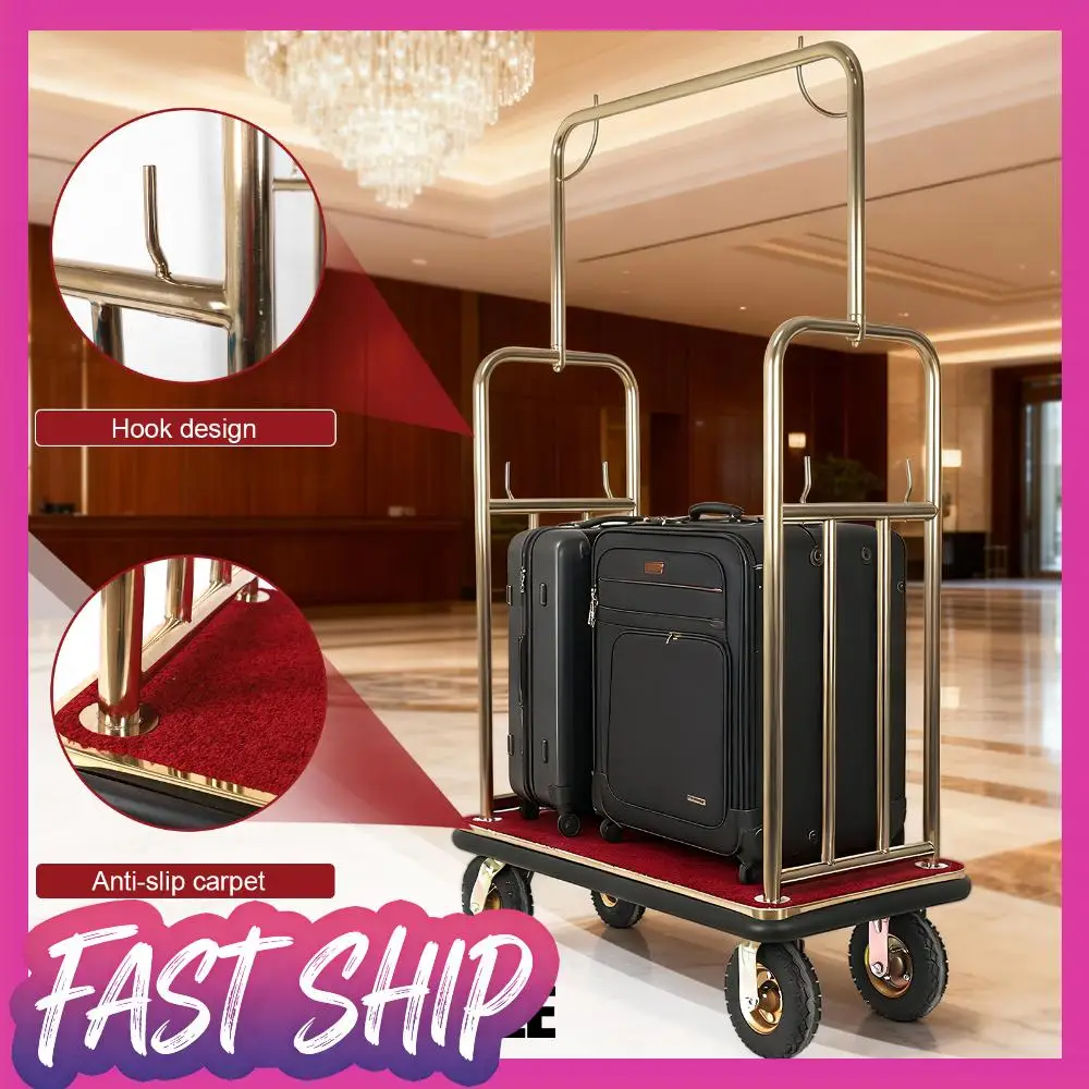 

Тележка для багажа в отель, 39x19x68 дюймов, грузоподъемность до 881 фунтов, для коммерческого использования, идеально подходит для кондоминиумов и курортов