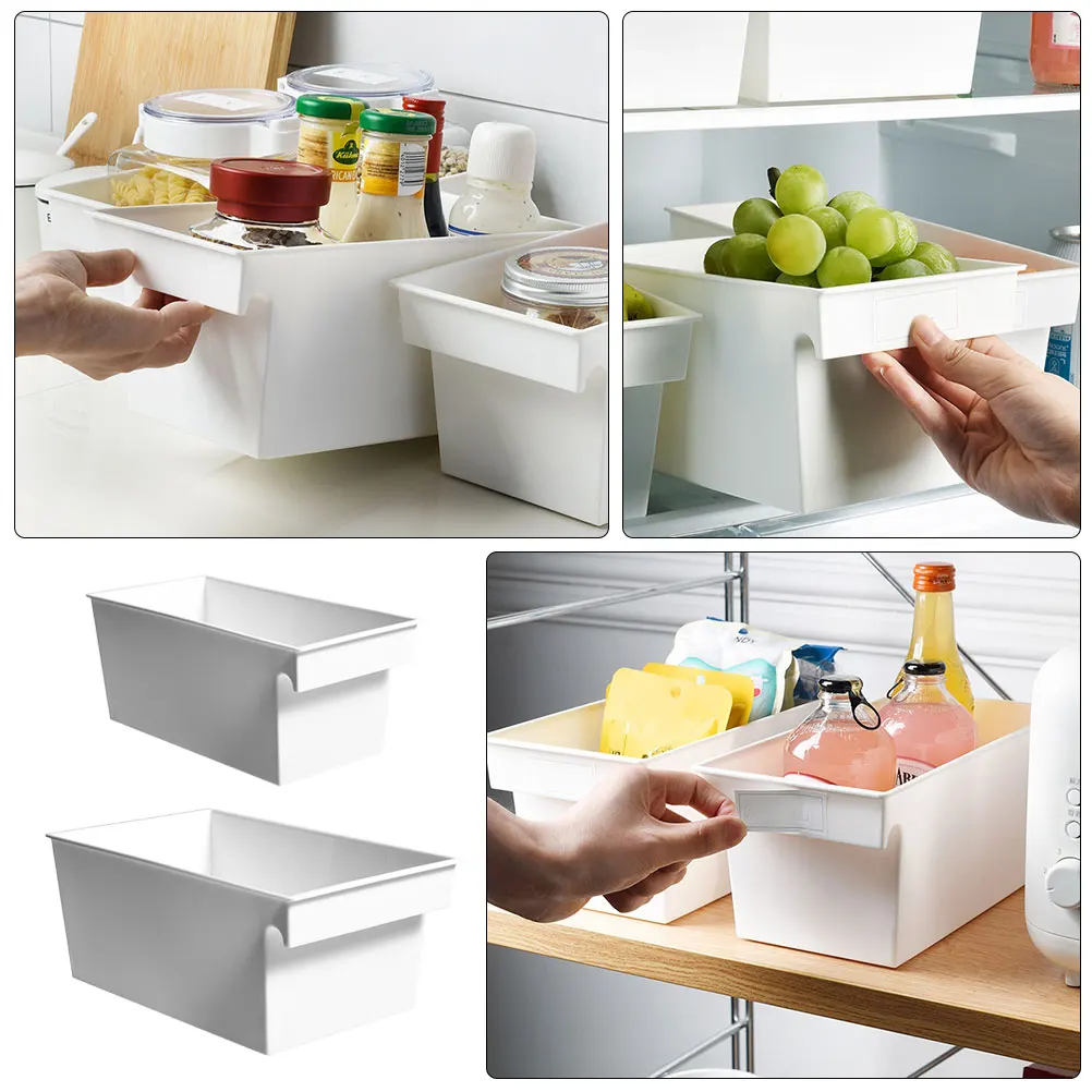 

2 PCS Plastic Storage Box Large Capacity Eco Friendly PP Material Kitchen Bathroom ganizer Portable Sorting Container for Snacks