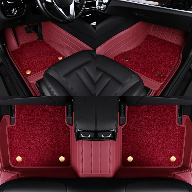 Customize Fit Car Floor Mat Accessories Interior ECO Cowhide Leather For 5 Seaters BMW e46 e60 e39 f30 e36 f10 X1 X3 X5 X6