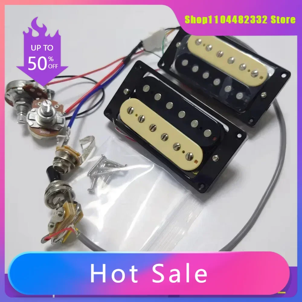 H X Shop Store--Humbucker Pickup Electric Guitar Pickup with 1V1T Switch Wiring Harness  for LP SG Guitar Replacement Parts