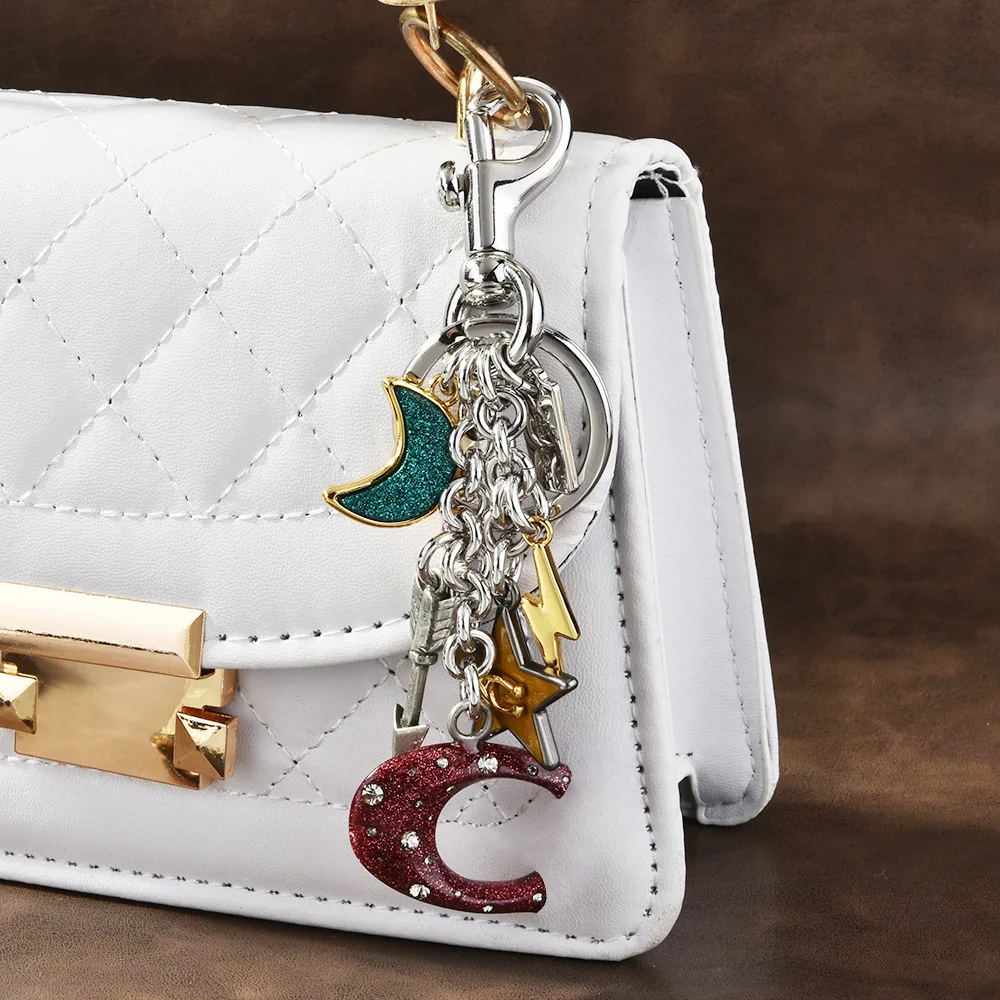

New Alloy Moon Stars Keychain Keyring Cute Bags Pendant Cartoon Bag Accessories