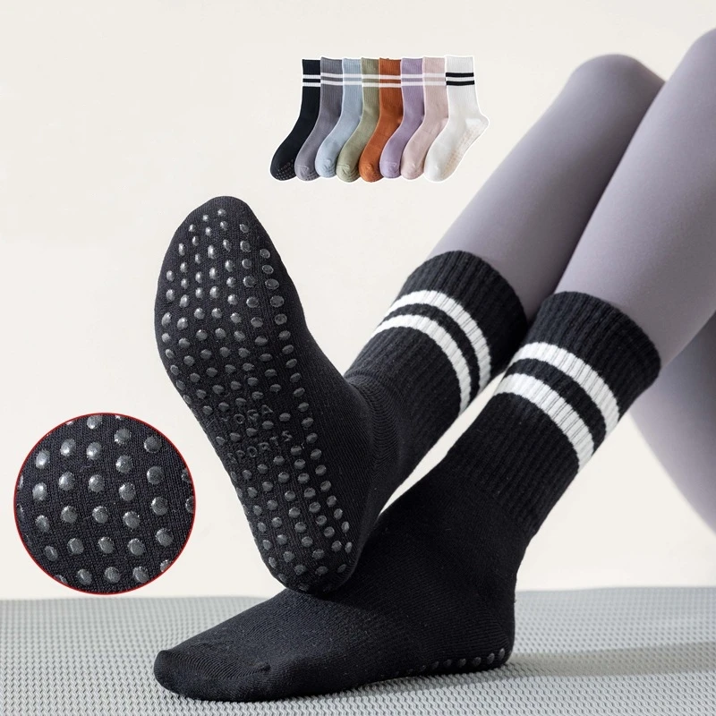 Yoga Qualität Bandage neue Socken rutsch feste schnell trocknende hoch dämpfende Pilates Balletts ocken guter Griff für Frauen Baumwolle Fitness-Socken