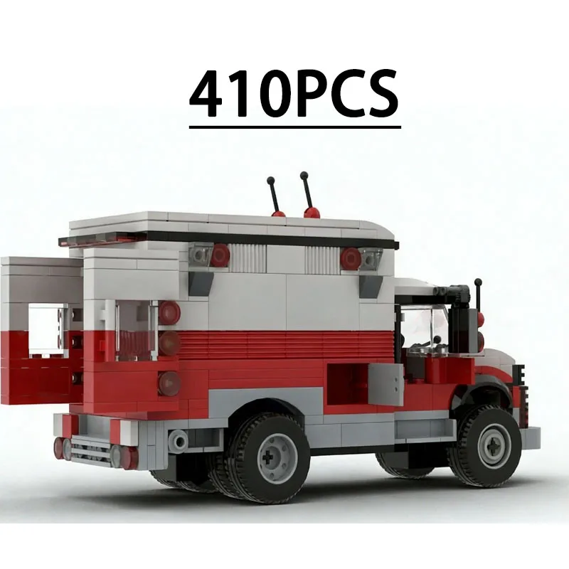 Classic building block ambulance emergency rescue vehicle assembly model 410 pieces birthday fun toy Christmas and New Year gift