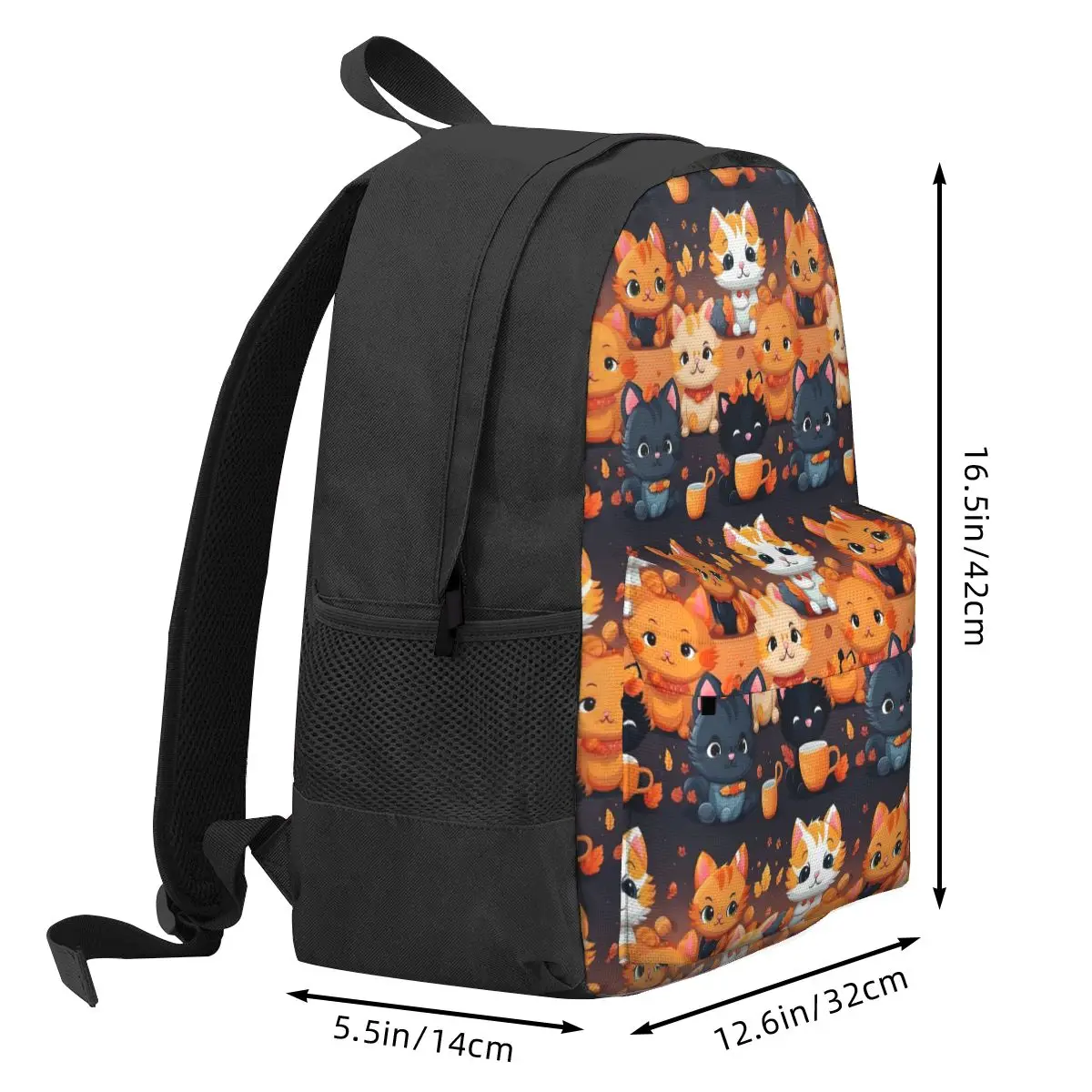 Magic Cats Mugs Backpack Cartoon Animal Style Backpacks Unisex Cycling Durable School Bags Design Rucksack