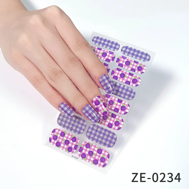 

MEBIS Nail Stickers ZE16 Refers To European And American Style Nail Stickers Full Stickers Large Color Blocks Leopard Print Plai