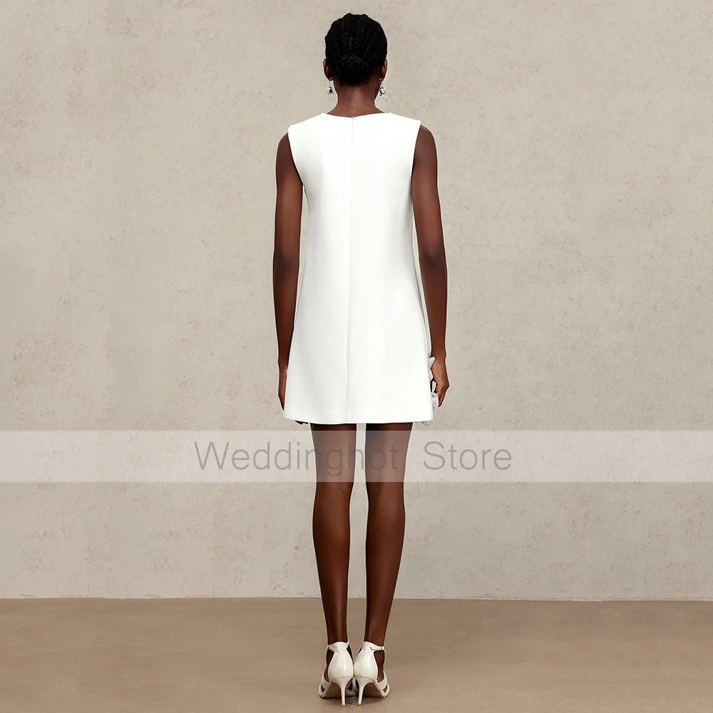 Luxurious Cocktail Dresses 3D Flowers A Line O Neck Mini Cocktail Gowns 2025 Sleeveless Modern Women's Homecoming Dress Short