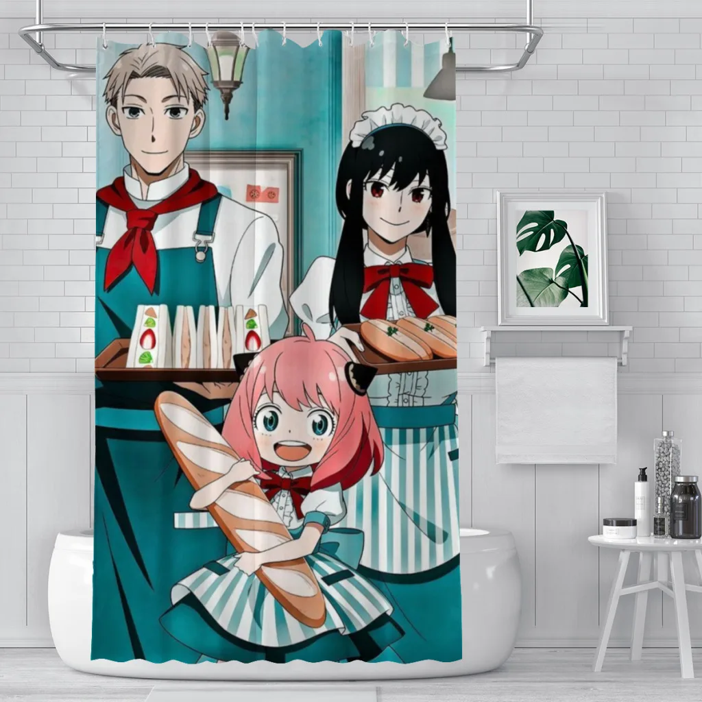 Spy X Family Anime Shower Curtain  Bathroom Decoration Shower Curtain Birthday Gift