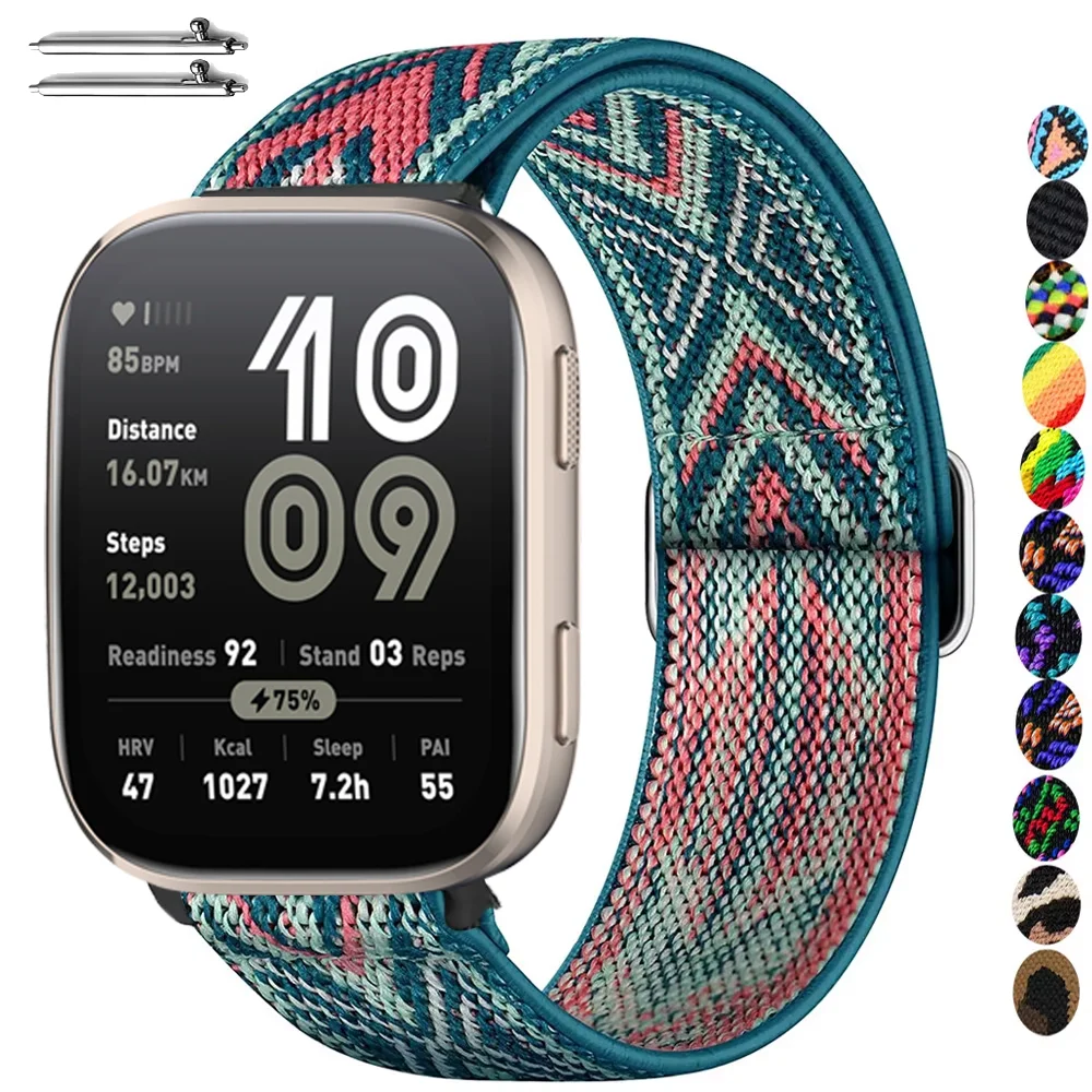 

20mm 22mm strap For Amazfit bip 6/Samsung Galaxy Watch 7/6/5/4 classic Nylon Elastic HUAWEI GT5/Redmi watch 5 active Lite band