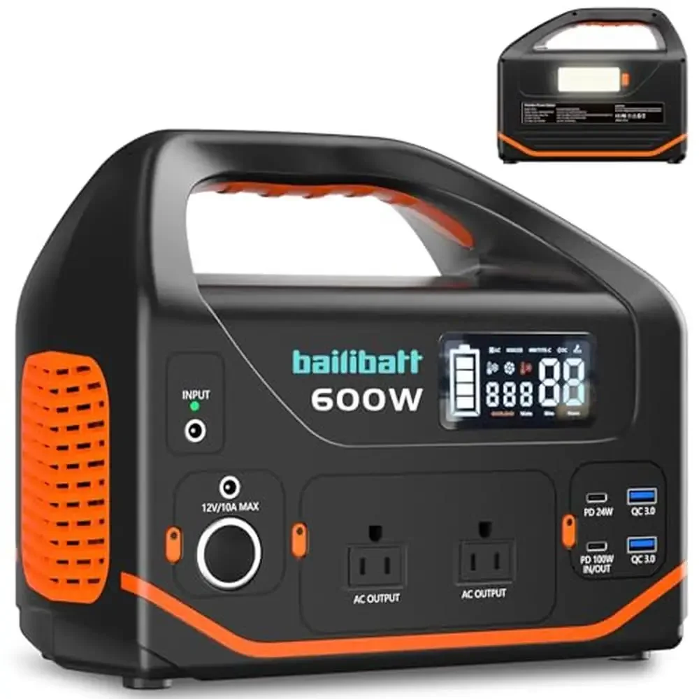 Portable Power Station 600W 293Wh Generator Home Camping Emergency CPAP Survival