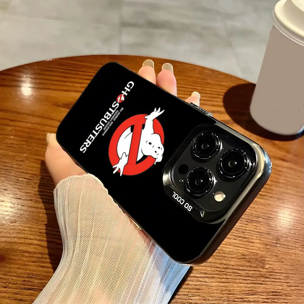 MINISO Movie-G-Ghostbusters Phone Case Matte Colored Silver Phone Case For Iphone 16 15 14 Pro 13 12 Plus 11 7 Luxury Cover