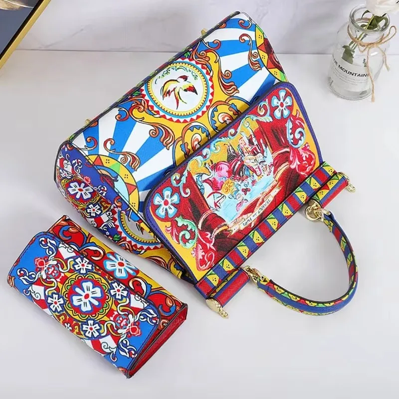 2024 Luxury Purse Suit Printing Shoulder Totes Ladies Bolsa Classic Crossbody Bags For Women Frame Handbag Purses And Handbags