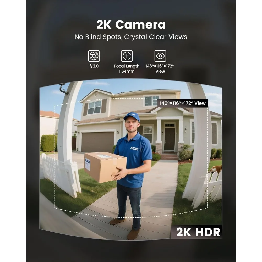 Smart Door Lock with Camera - 6 in 1 Keyless Entry Door Lock, Built-in Wi-Fi Deadbolt for Front Door, Fingerprint, Password, APP