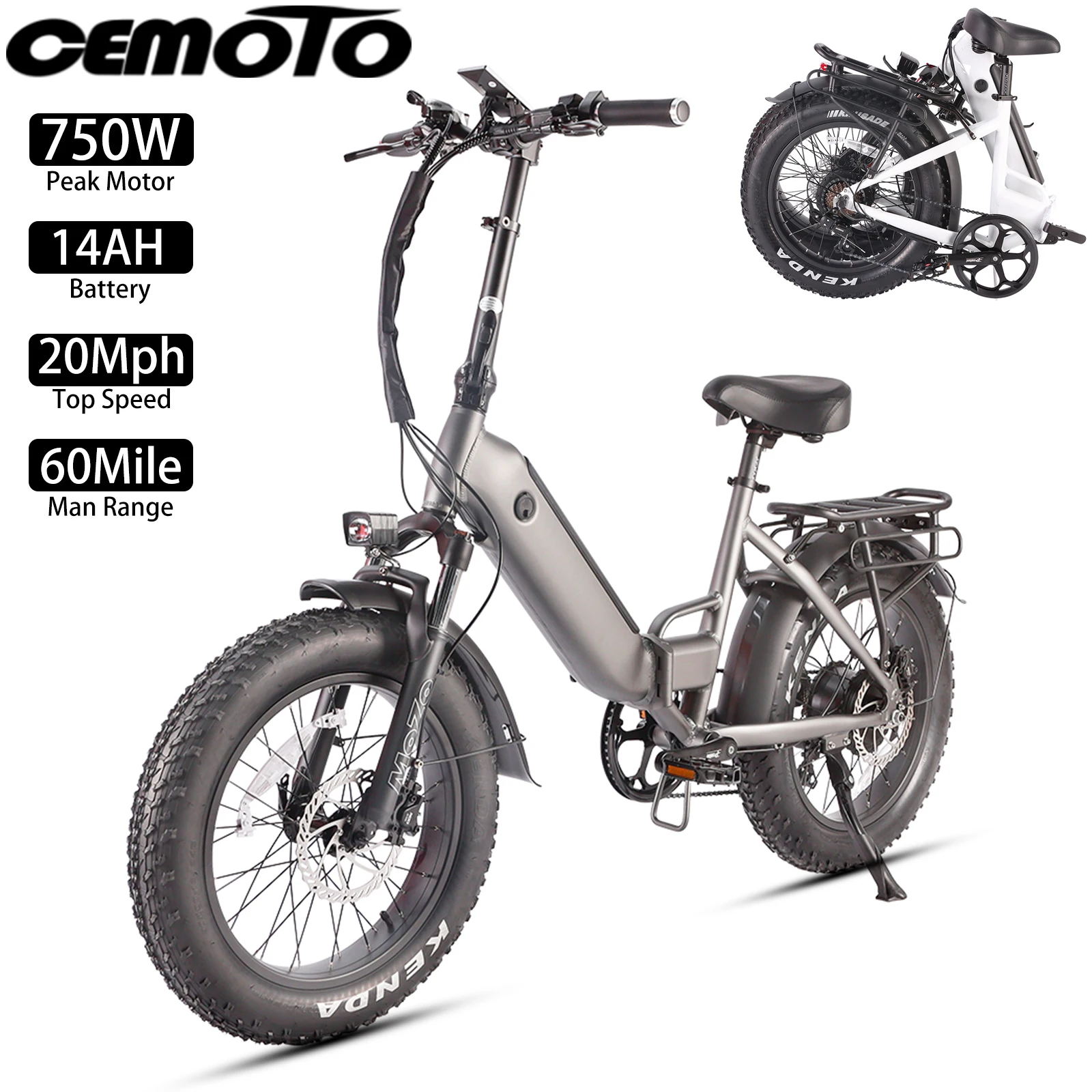 

Складной электрический велосипед 20 дюймов, 750 Вт, 20 миль в час, 60 миль, городской электрический велосипед, 48 В, 14 Ач, новый электровелосипед 2025 года