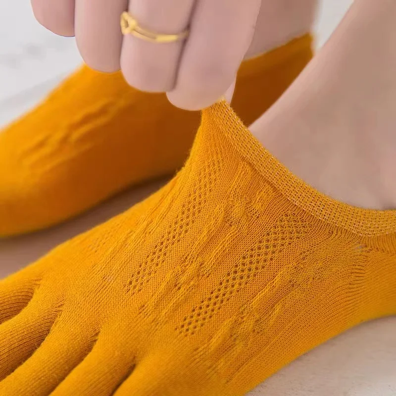 3Pairs Women\'s Five Finger Socks Summer Cotton Breathable Invisible Ankle Short Boat Sock Elasticity Ladies Sox High Quality