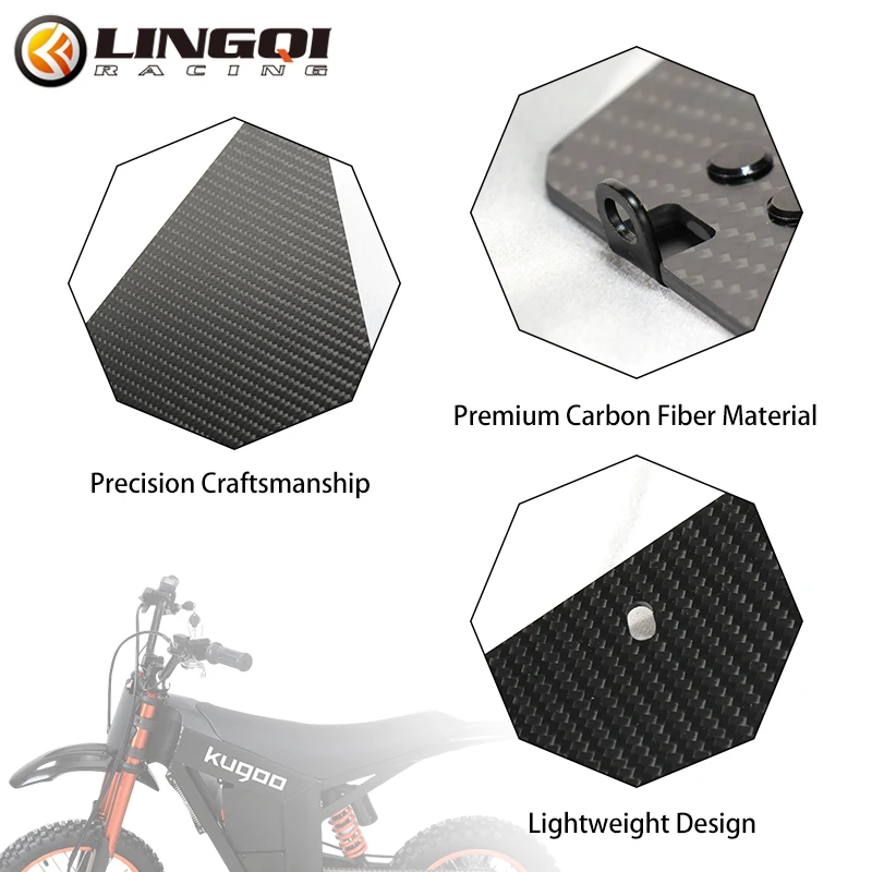 LINGQI Frame Side Panels Cover Motorcycle Fairing Cowl Plastic Carbon Fiber Battery Guard For Tuttio Soleil 01 Electric Bike