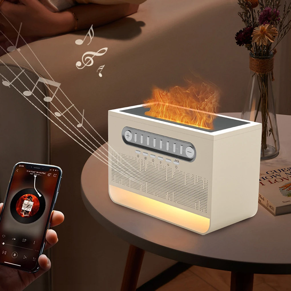 

3 в 1, белый шум, ночник для сна, Bluetooth-динамик, увлажнитель, диффузор, диффузор для ароматов воздуха, увлажнитель, красочный пламя, синий