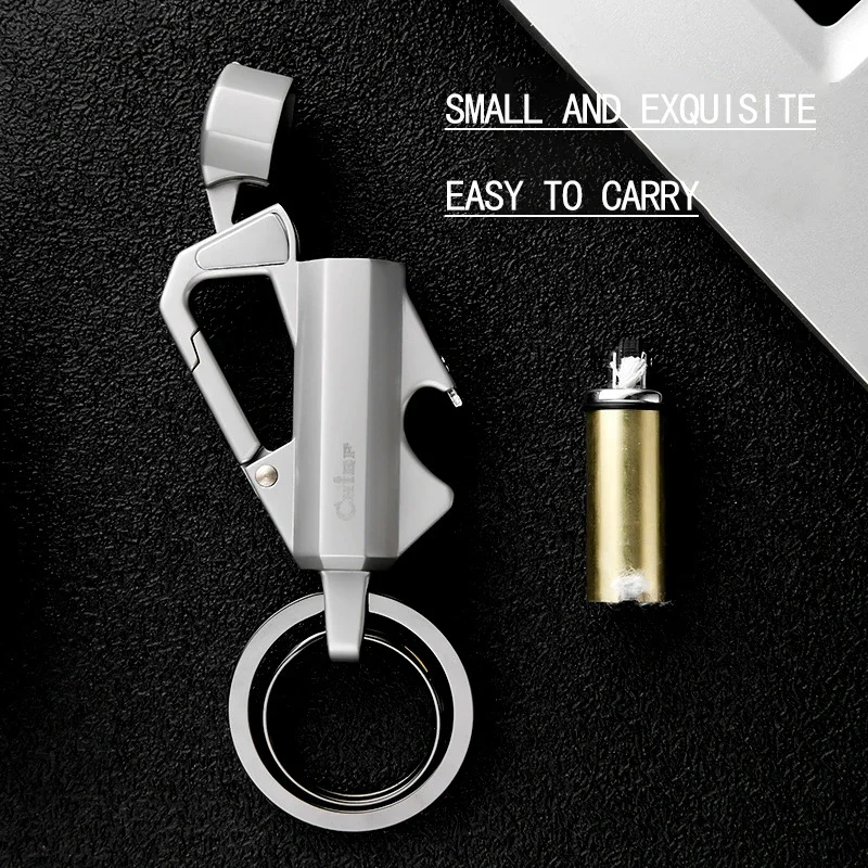 CHIEF Metal Multi-function Keychain Kerosene Lighter Outdoor Bottle Opener Tools Classic Grinding Wheel Ignition Lighters Smoke