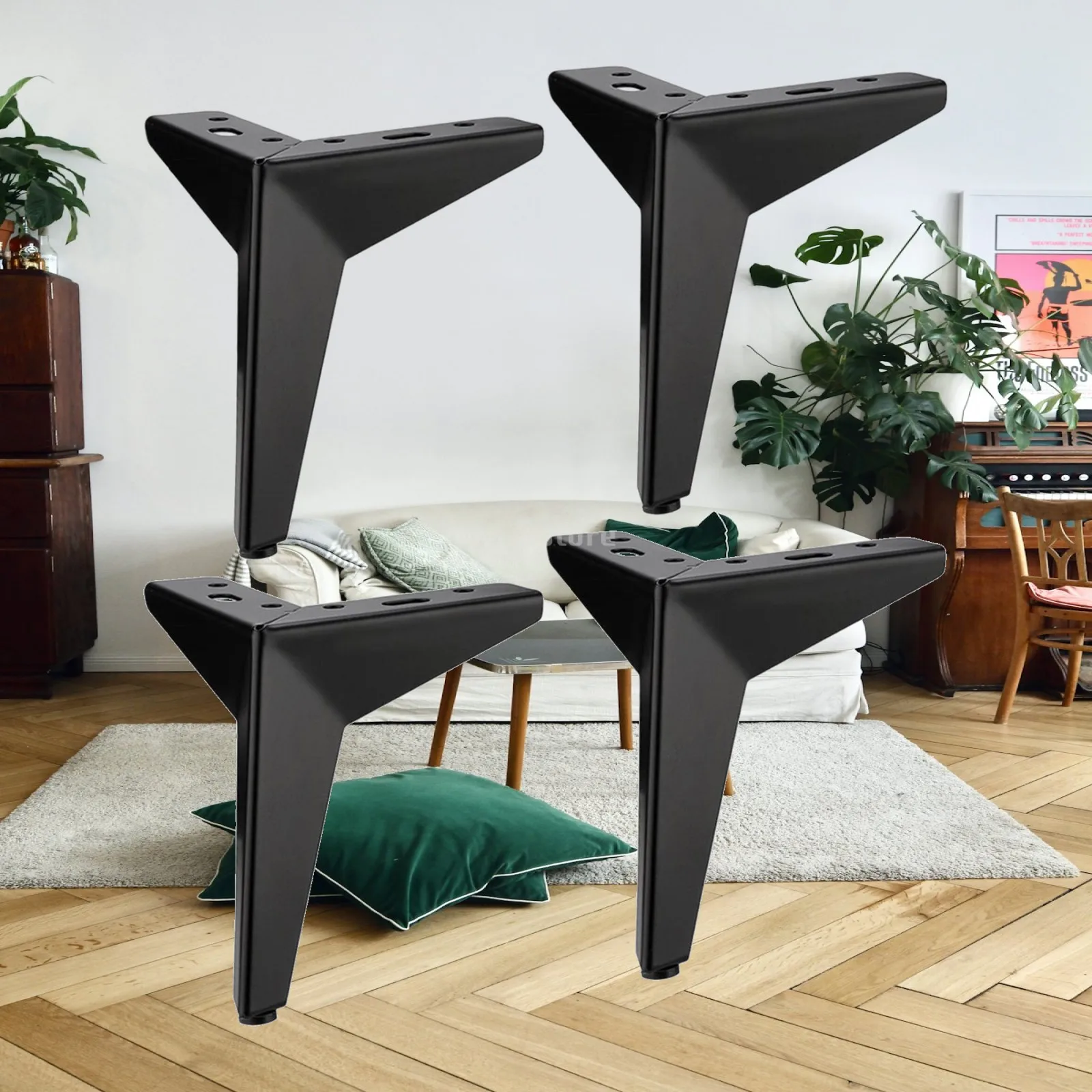 4x Furniture Legs Cabinet Legs Chair Leg Modern for Armchair recliner, Dresser,